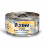 monge 意大利狗罐頭 肉絲系列 雞肉+芝士 95G x 24罐原箱優惠 (黃)