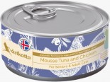 Astkatta - Mousse Tuna & Chicken 吞拿走地雞肉慕絲 老貓罐頭 80g (紫藍) x 12罐優惠 送1包Astkatta 袋裝濕糧