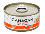 Canagan 貓用無穀物吞拿魚+大蝦配方罐頭 75g	