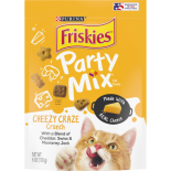 Friskies 喜躍 Party Mix 鬆脆貓小食袋裝 Cheezy Craze - 芝士味 170g (黃)