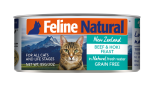 F9 Feline Naturals [K9-C- BH85&91; 貓罐頭 85G - 牛肉及藍尖尾鱈魚