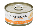 Canagan 貓用無穀物雞肉+三文魚配方罐頭 75g	