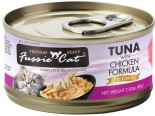 Fussie Cat Tuna with Chicken 極品吞拿魚 + 雞肉肉汁主食罐 80g x 24罐原箱優惠 [FUG-YLC&91;