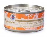 Astkatta -  Mousse Turkey & Chicken 火雞+雞肉慕絲 貓罐頭 80g (橙) x 12罐優惠 送1包Astkatta 袋裝濕糧