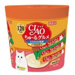 *經濟裝 CIAO SC-213「超奴」美食 雞肉海鮮綜合 3種味 (120本 / 桶裝)