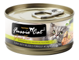Fussie Cat FU-LBC 吞拿魚+青口(Mussels) 貓罐頭 80g
