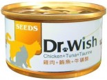 Seeds Dr.wish 雞肉+鮪魚+牛黃酸（心臟功能調整，保護大腦)  (黃) x 24罐原箱優惠