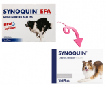 VetPlus Synoquin® EFA 10至25公斤中型犬隻關節補充肉味粒裝 (120粒)